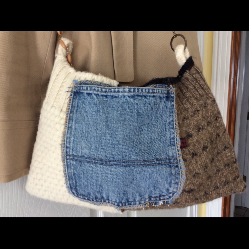 Hand Crafted Redesigned Wool Felted Shoulder Bag